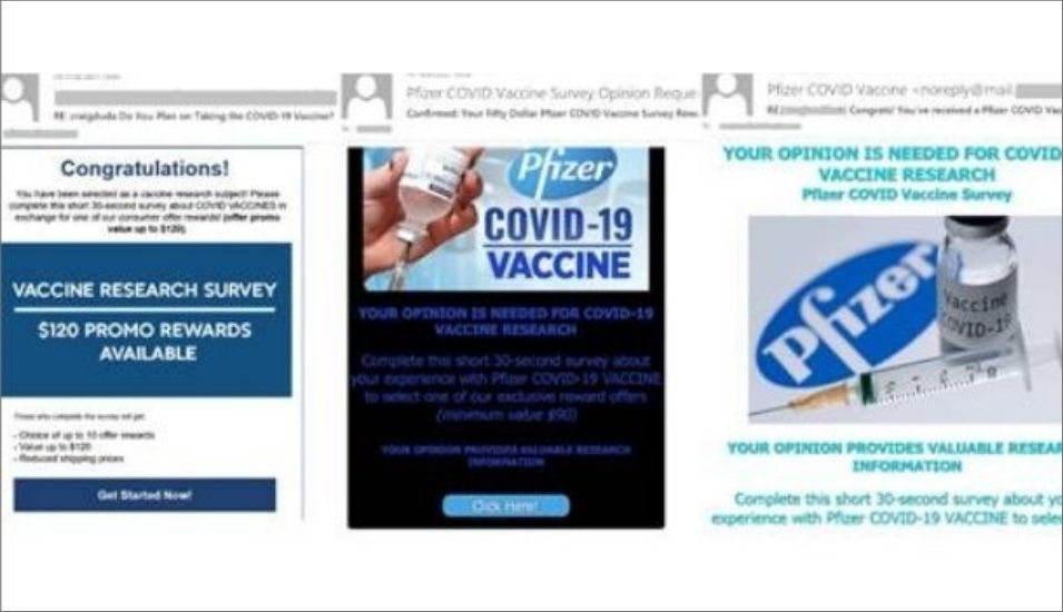 An example of a fake email sent on behalf of vaccine producers.